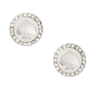KATE SPADE • Silver Spot The Spade Crystal Halo Earrings